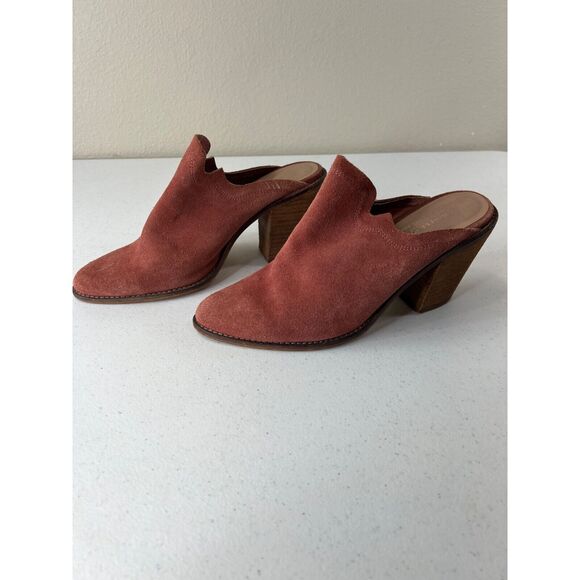 Chinese Laundry Suede Heeled Mules Size 9 Womens Rust Block Heel Point Toe‎ - Picture 5 of 9